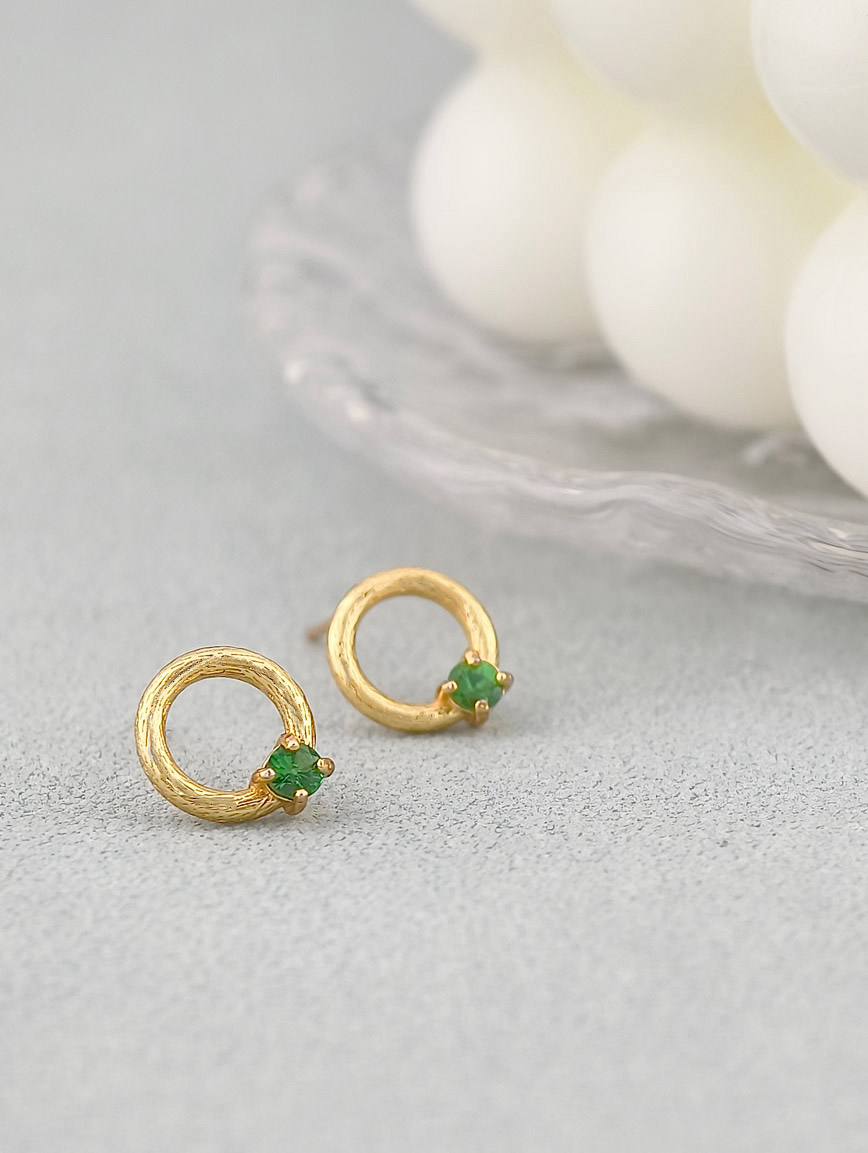 Natural Diopside Sterling Silver Earrings