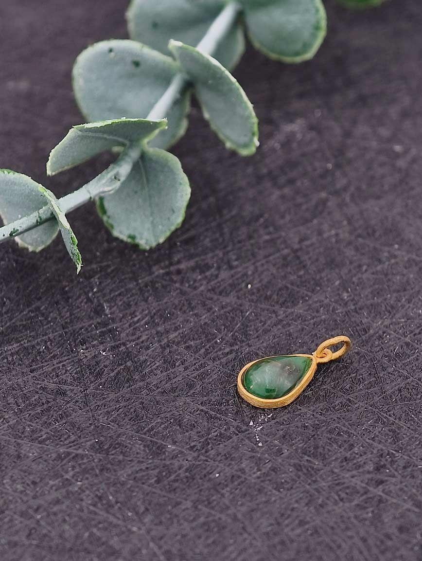 Natural Water Drop Shaped Jadeite Pendant