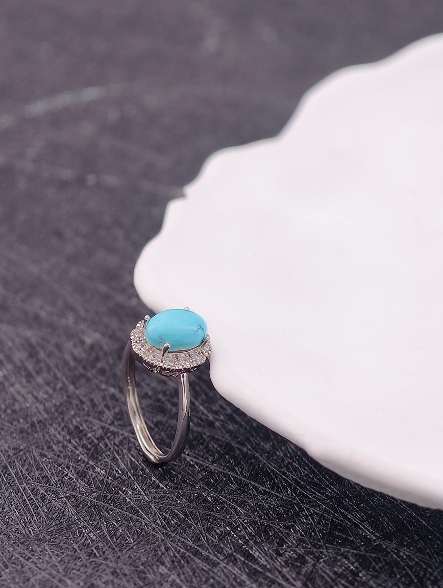 Sterling Silver Gold Plated Natural Turquoise Ring