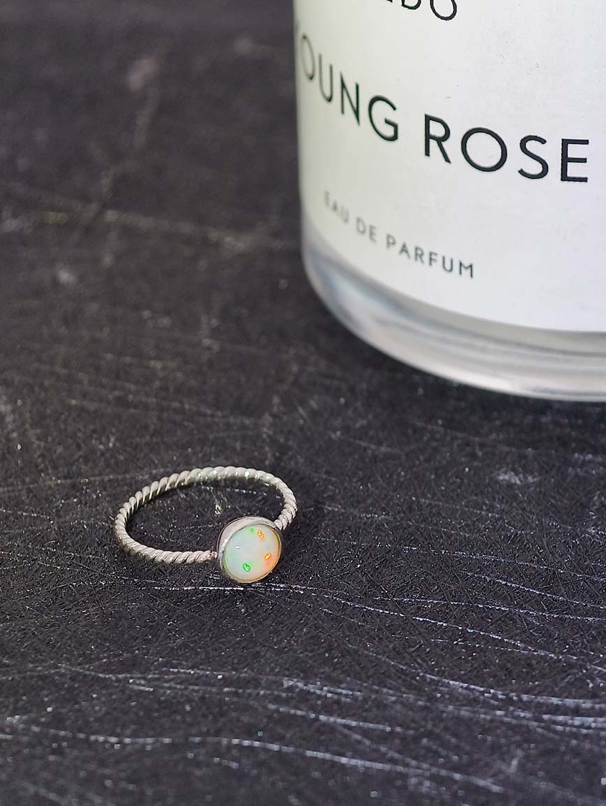 Natural Opal Simple Ring