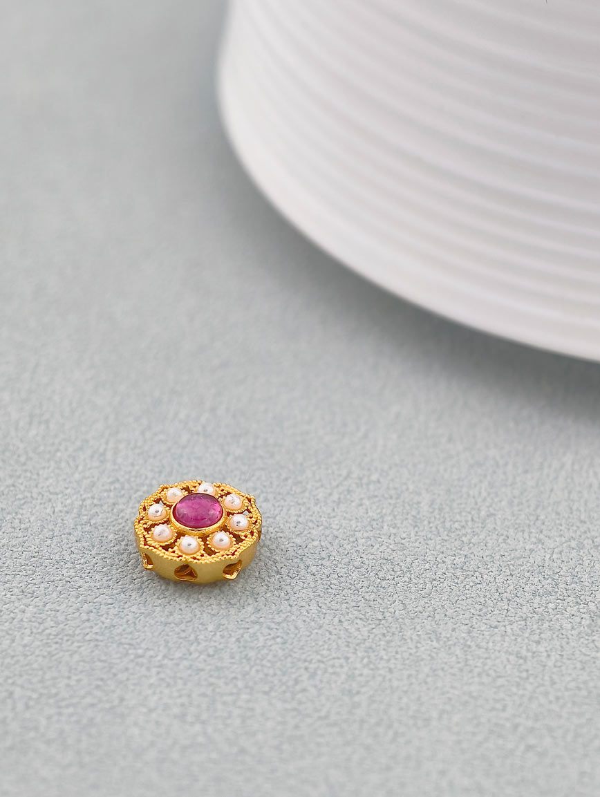 Natural Tourmaline Ruyi Flower Sterling Silver DIY Accessory