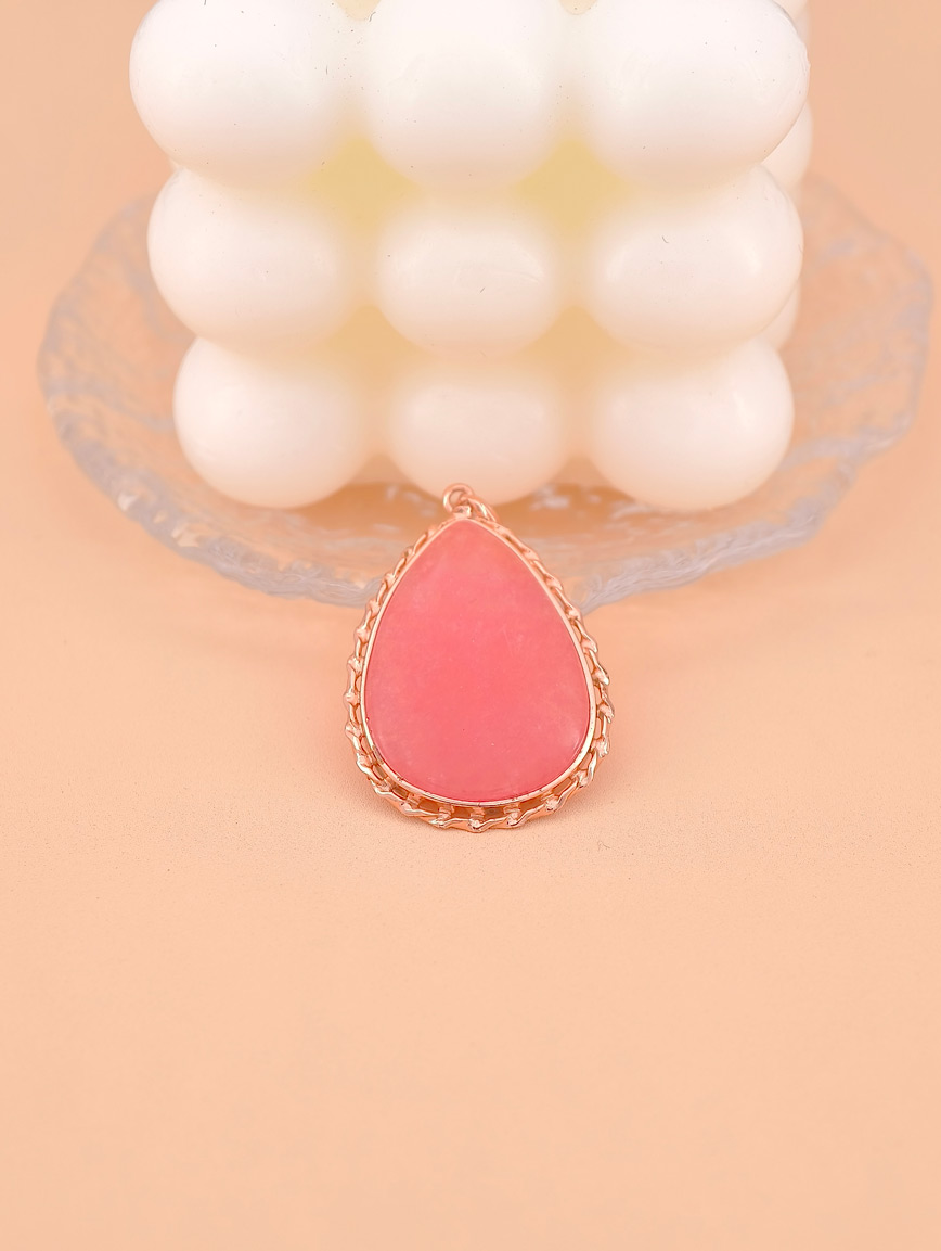 Natural Water Drop Rhodochrosite Sterling Silver Pendant