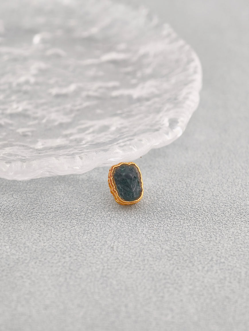 Natural Tourmaline Nine-Tailed Fox Spacer Bead DIY Accessory