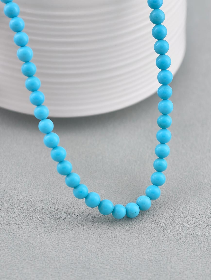 Natural Blue Porcelain Turquoise Necklace
