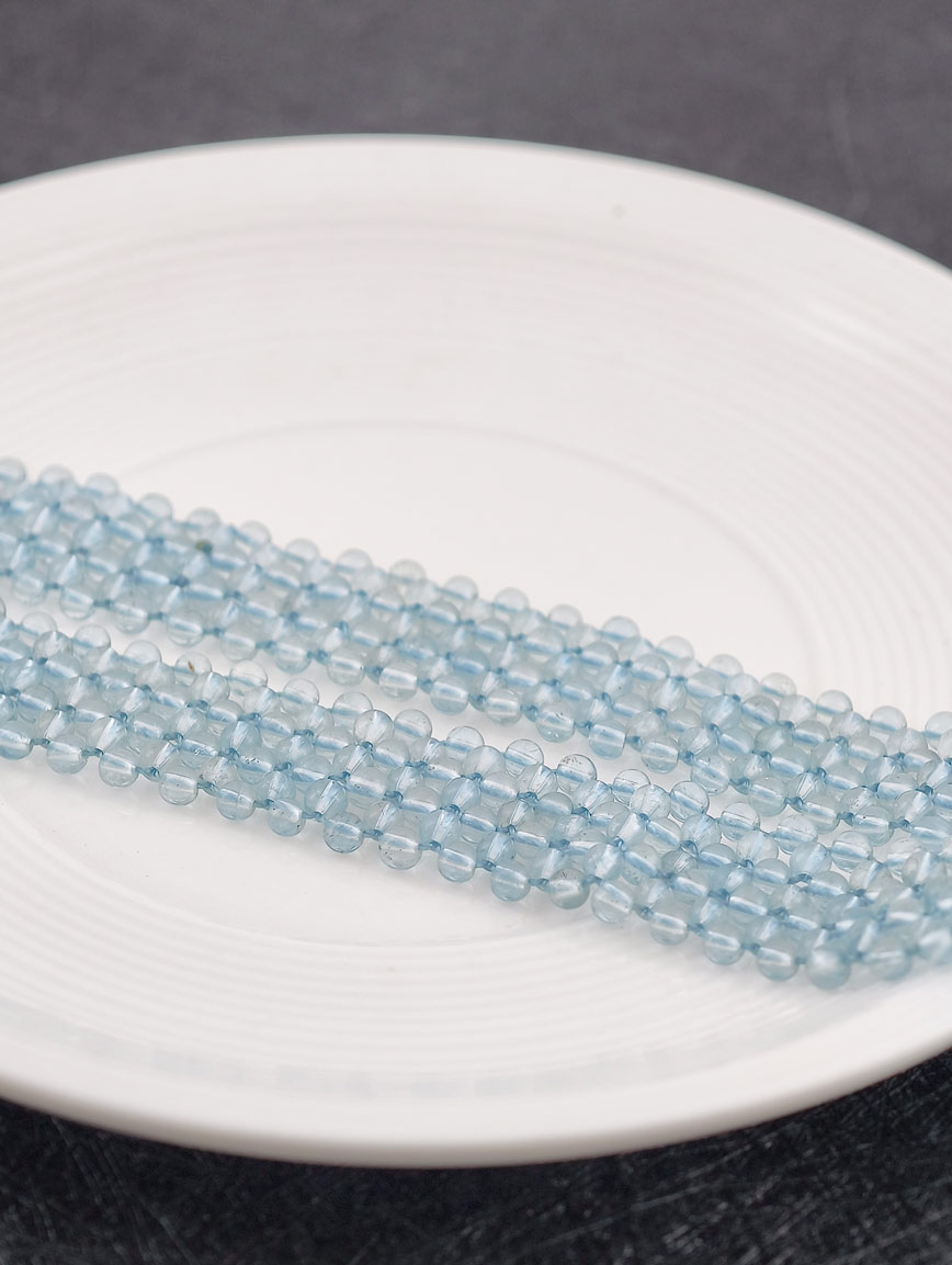 Braided Style Natural Aquamarine Necklace