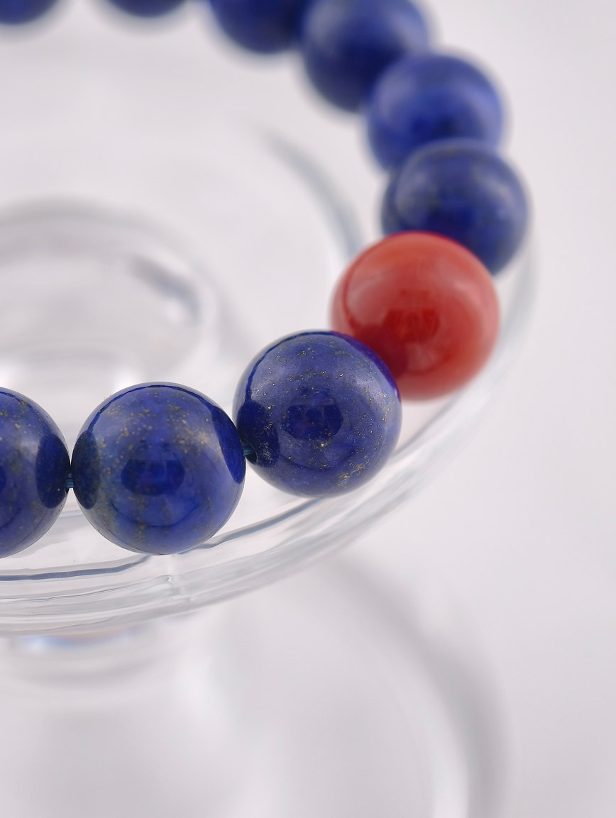 Natural Lapis Lazuli and South Red Agate Bracelet