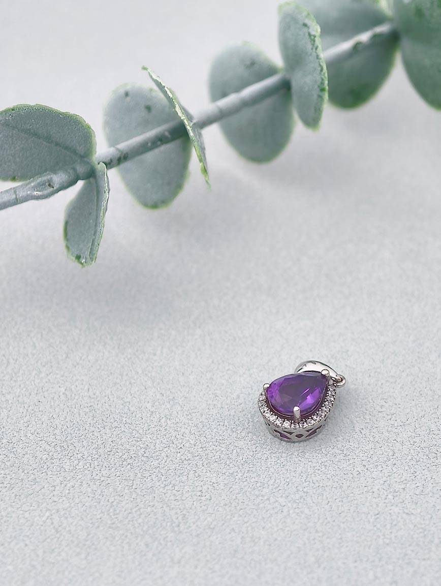 Natural Water Drop Amethyst Pendant