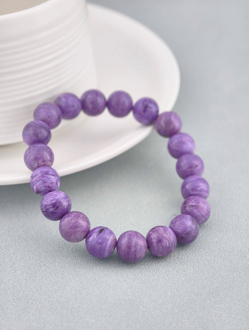Natural Charoite Simple Style Bracelet