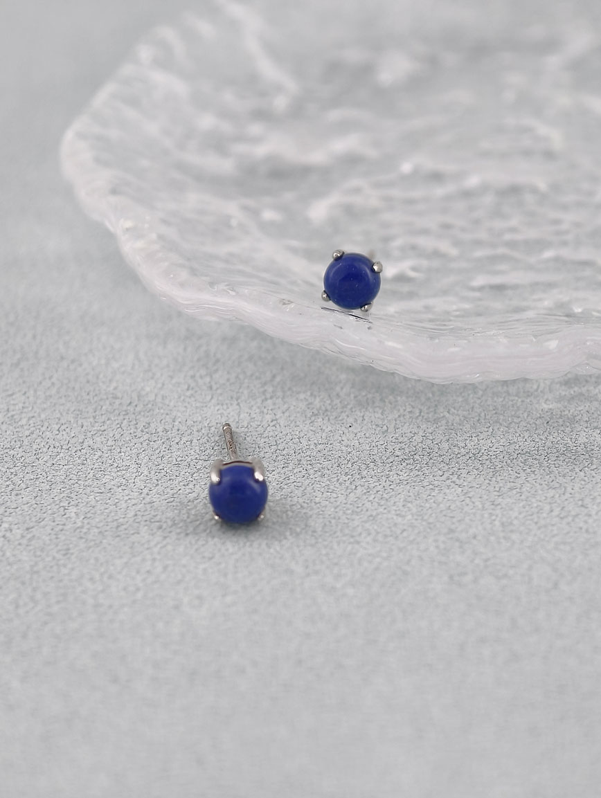 Natural Lapis Lazuli Sterling Silver Earrings