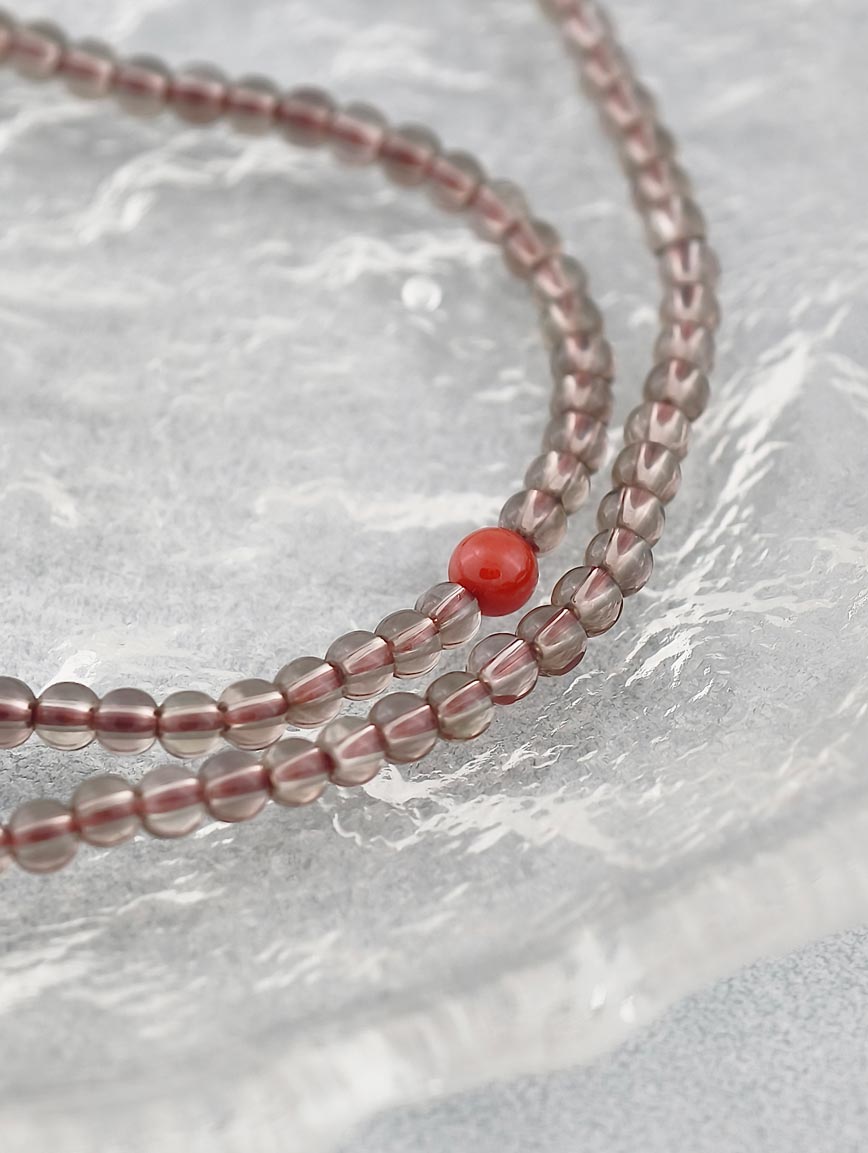 Natural Smoky Quartz and Agate Three-Wrap Bracelet