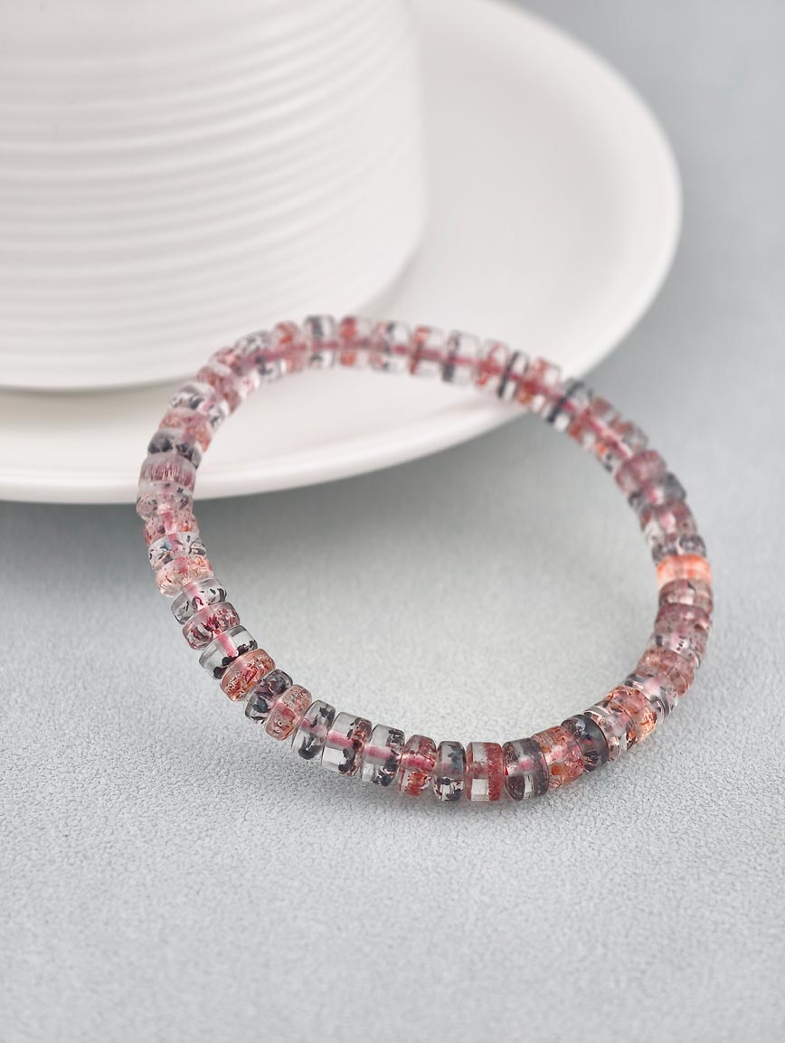 Natural Abacus Bead Super Seven Bracelet