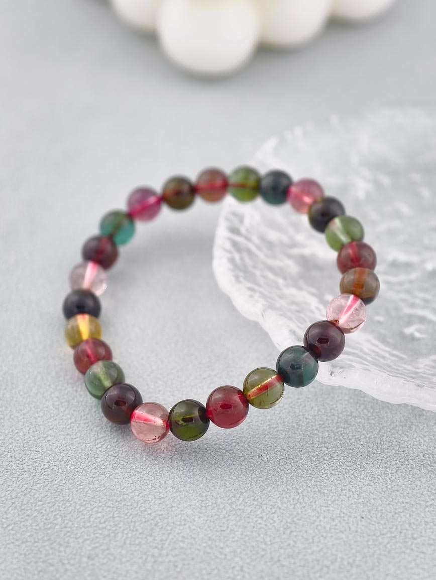 Collectible Natural Rainbow Tourmaline Bracelet