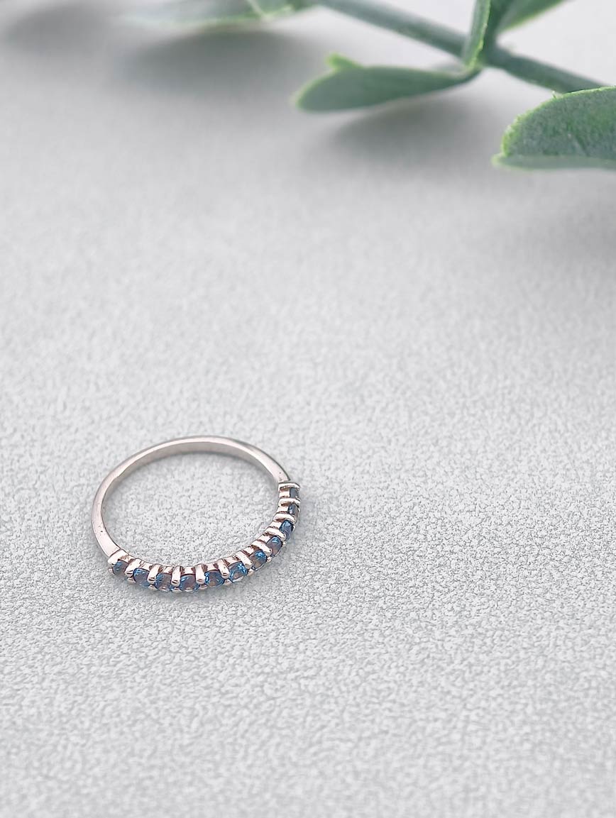 Blue Topaz Row Ring