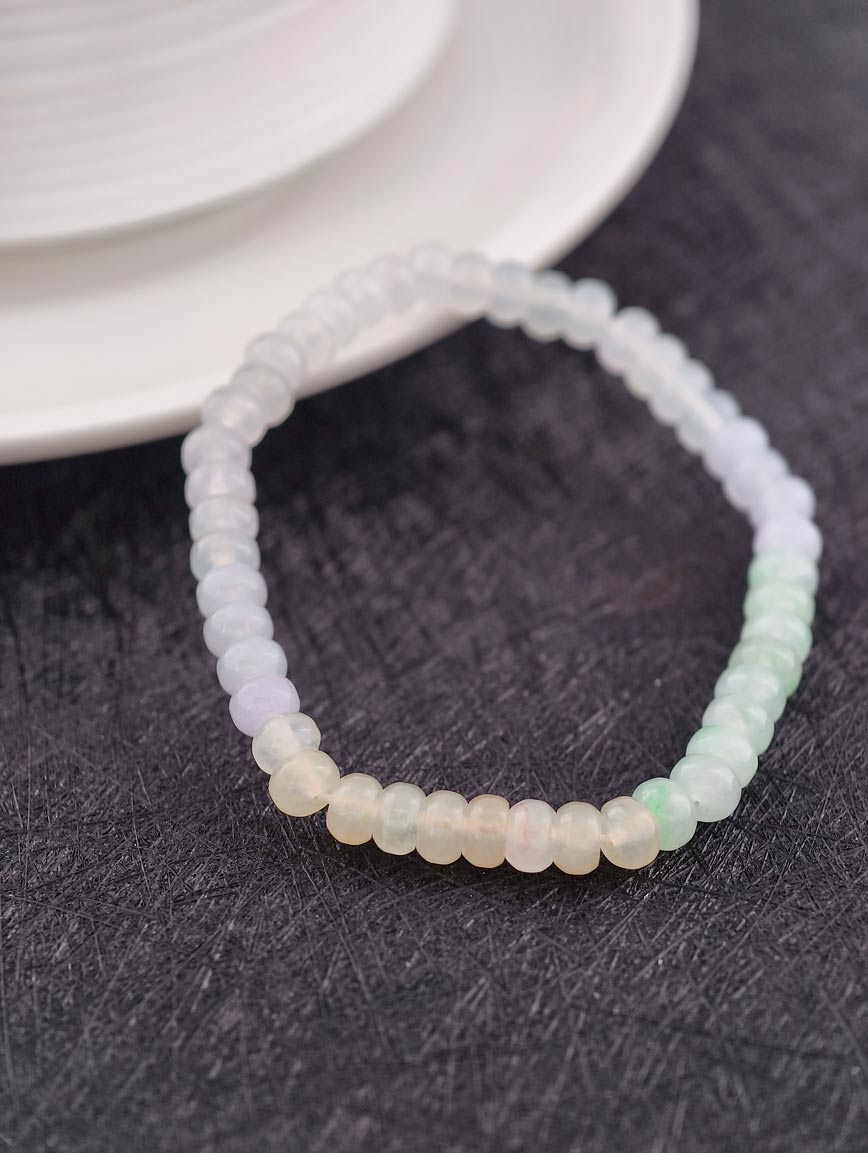 Natural Abacus Bead Jadeite Bracelet