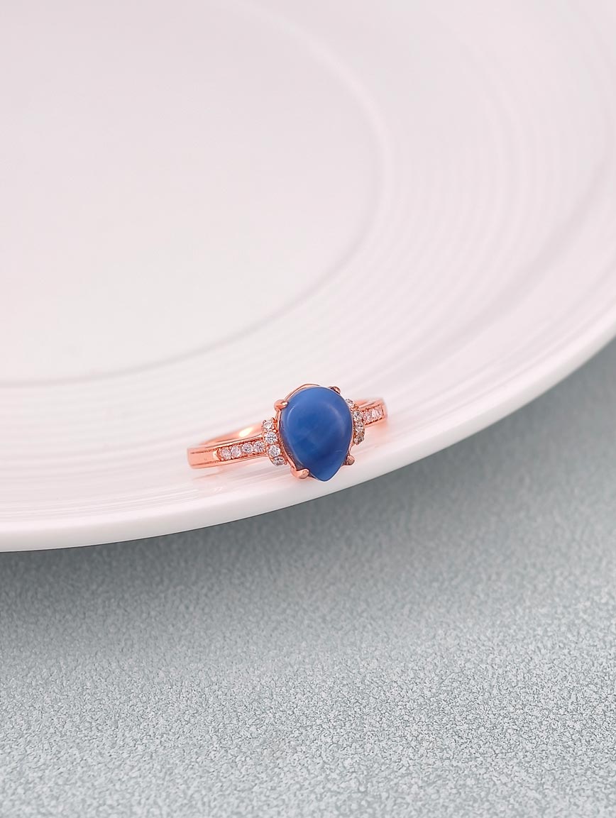 Natural Sugilite Water Drop Ring