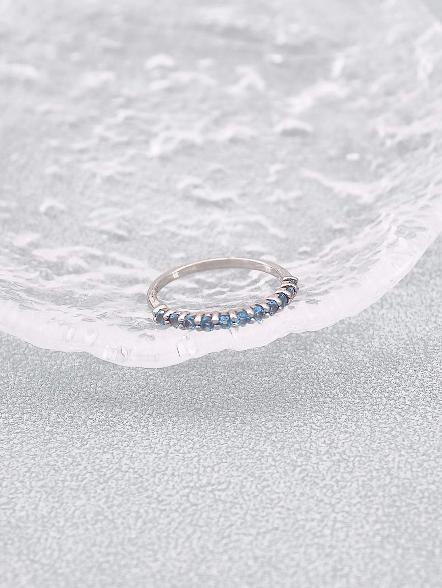 Blue Topaz Row Ring