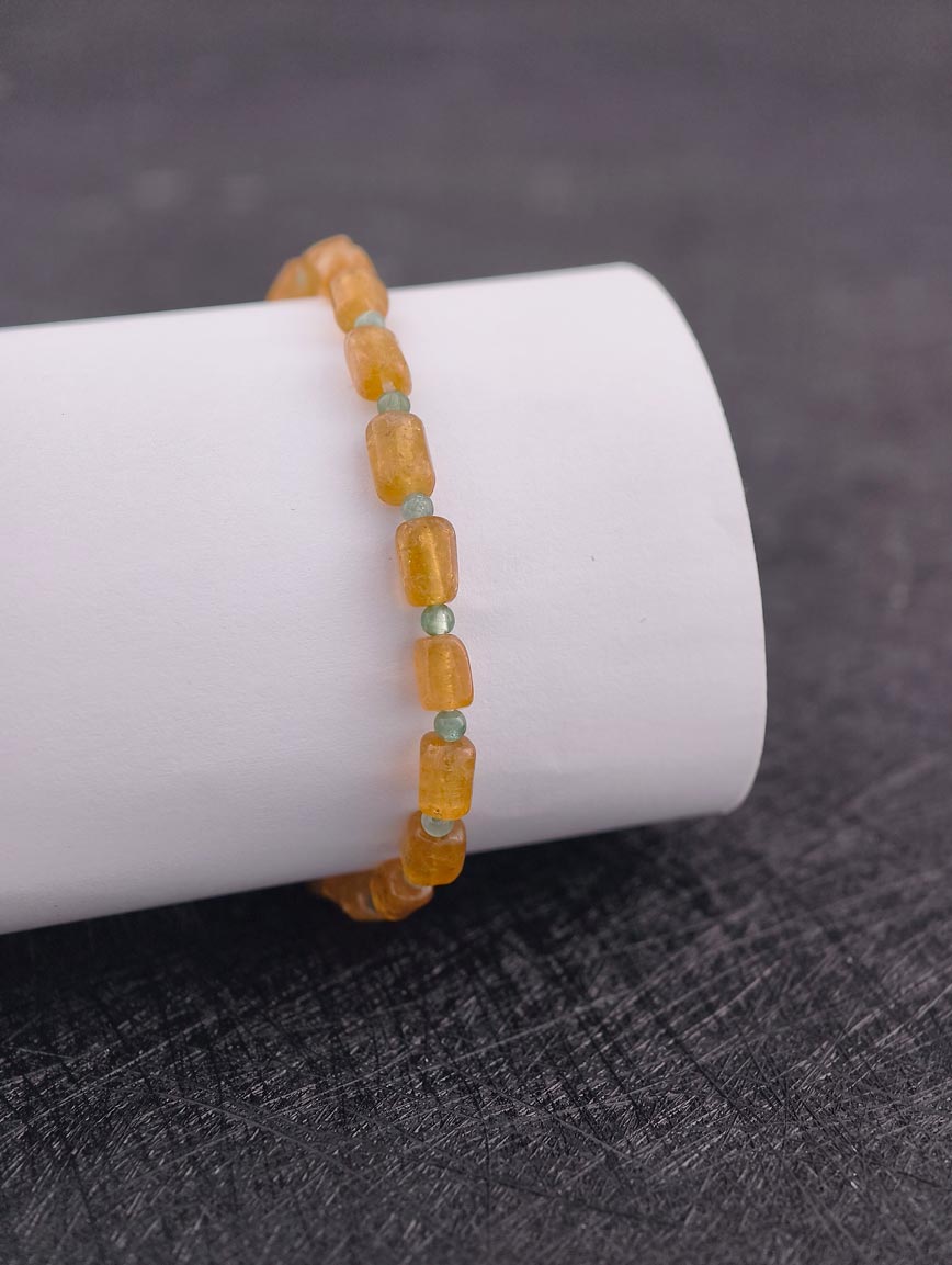 Natural Yellow Tourmaline and Blue Tourmaline Bracelet