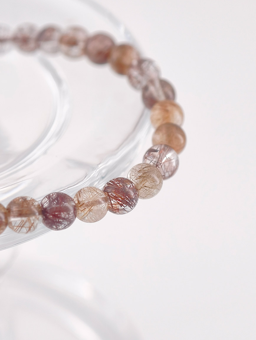 Natural Copper Rutilated Quartz Bracelet