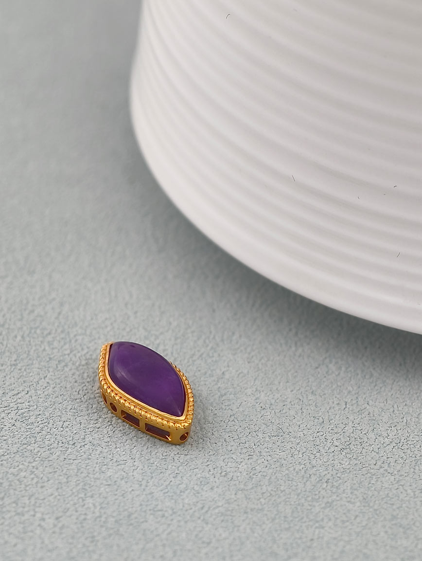 18K Gold Inlaid Natural Sugilite Unique Style DIY Accessory