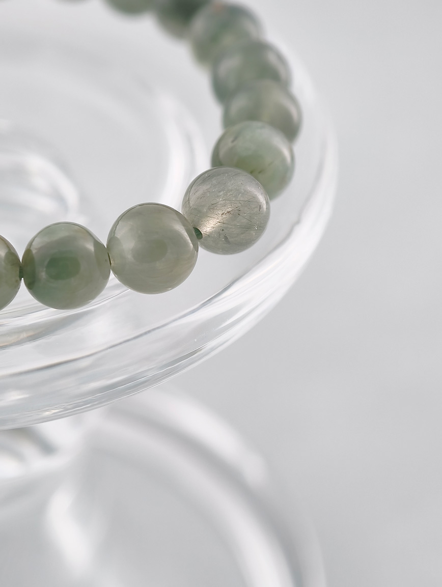 Natural Green Rutilated Quartz Energy Bracelet