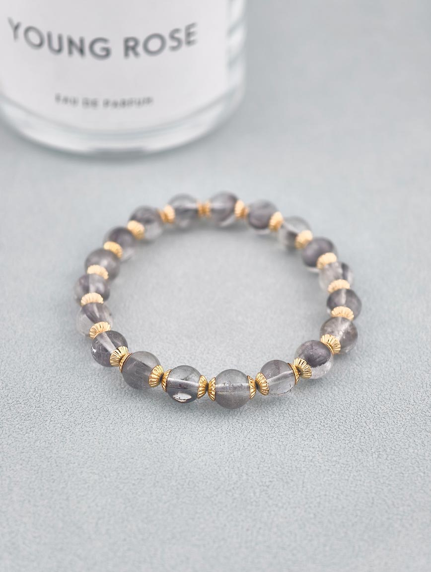 Natural Silver Rutilated Quartz Energy Bracelet