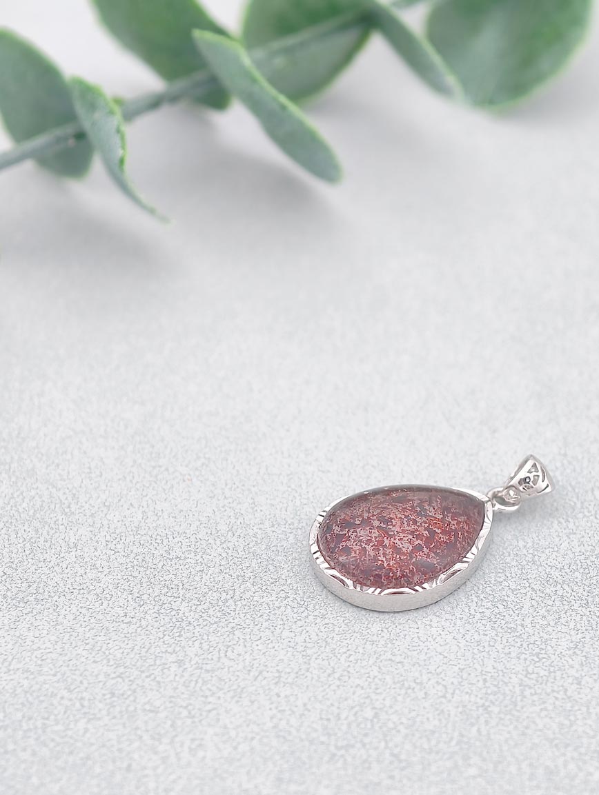 Natural Red Super Seven Sterling Silver Pendant
