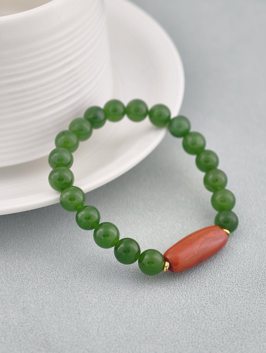 Natural Jasper and South Red Agate Bracelet