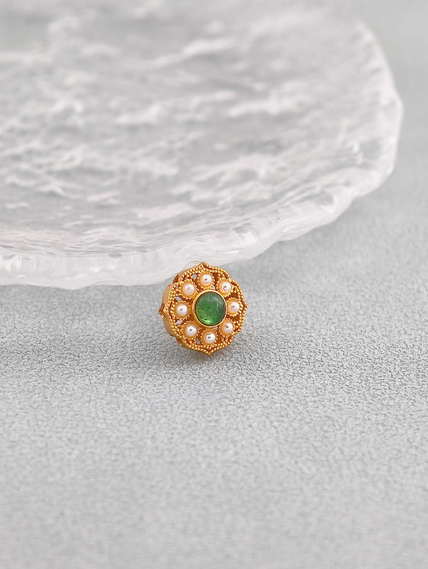 Natural Tourmaline Ruyi Flower Sterling Silver DIY Accessory