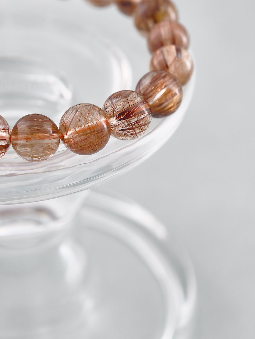 Natural Brazilian Copper Rutilated Quartz Energy Bracelet