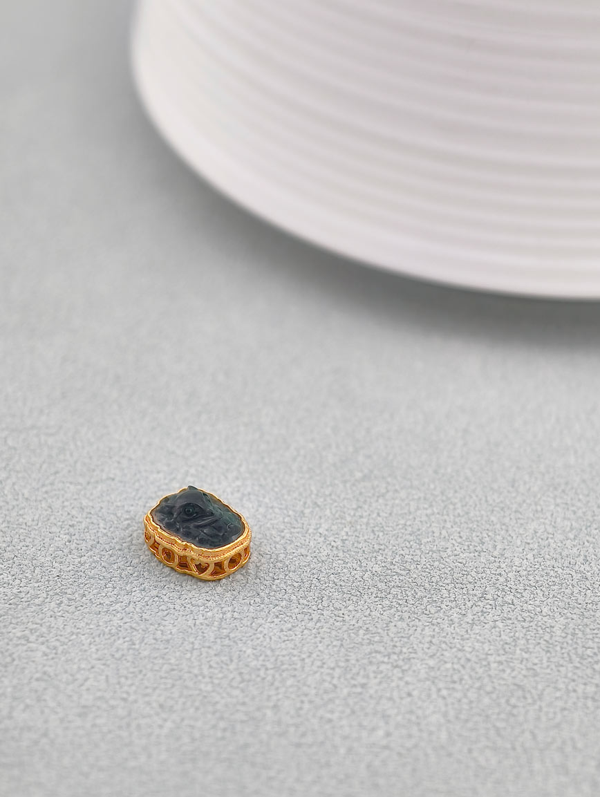 Natural Tourmaline Nine-Tailed Fox Spacer Bead DIY Accessory