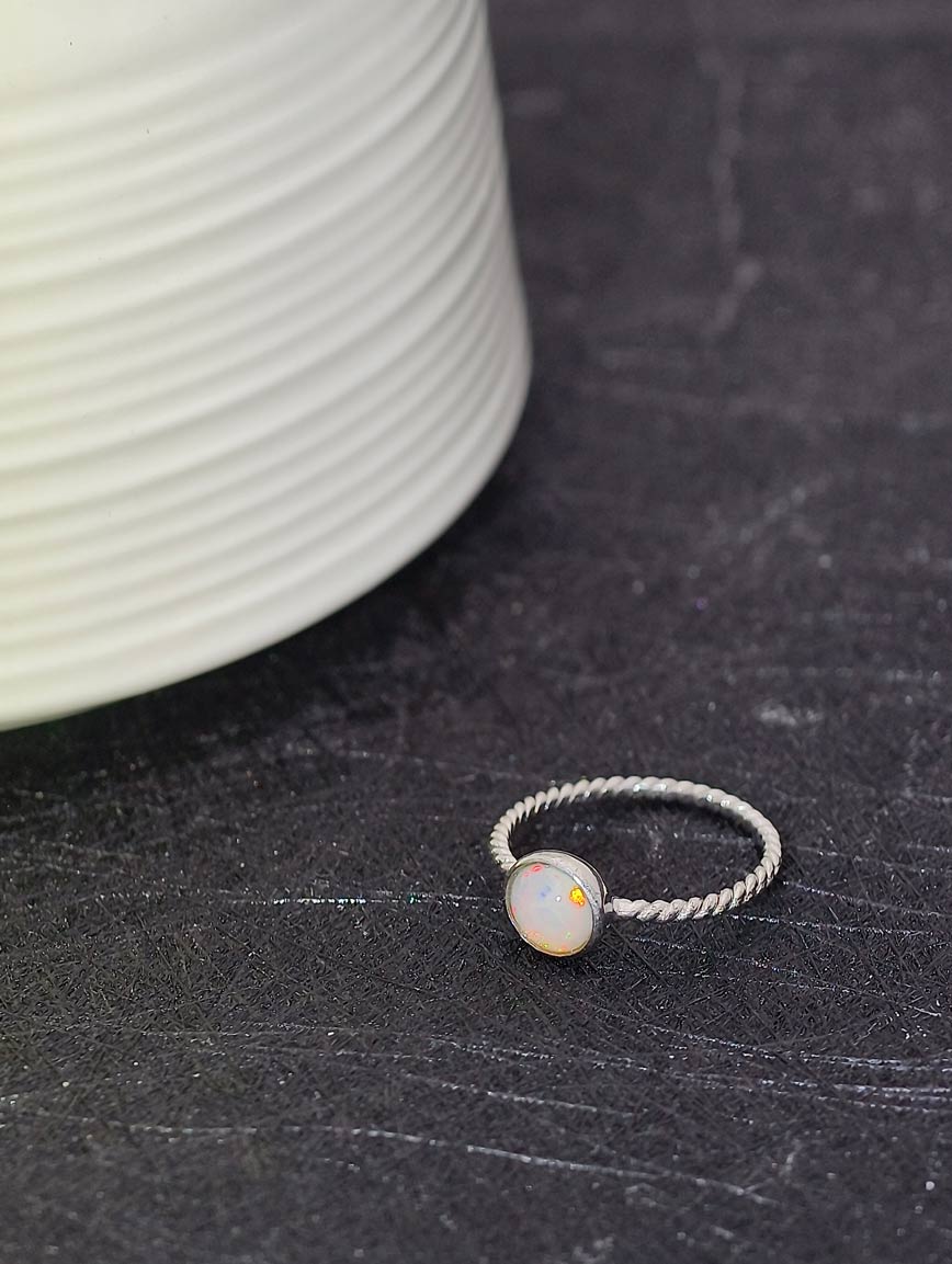 Natural Opal Simple Ring