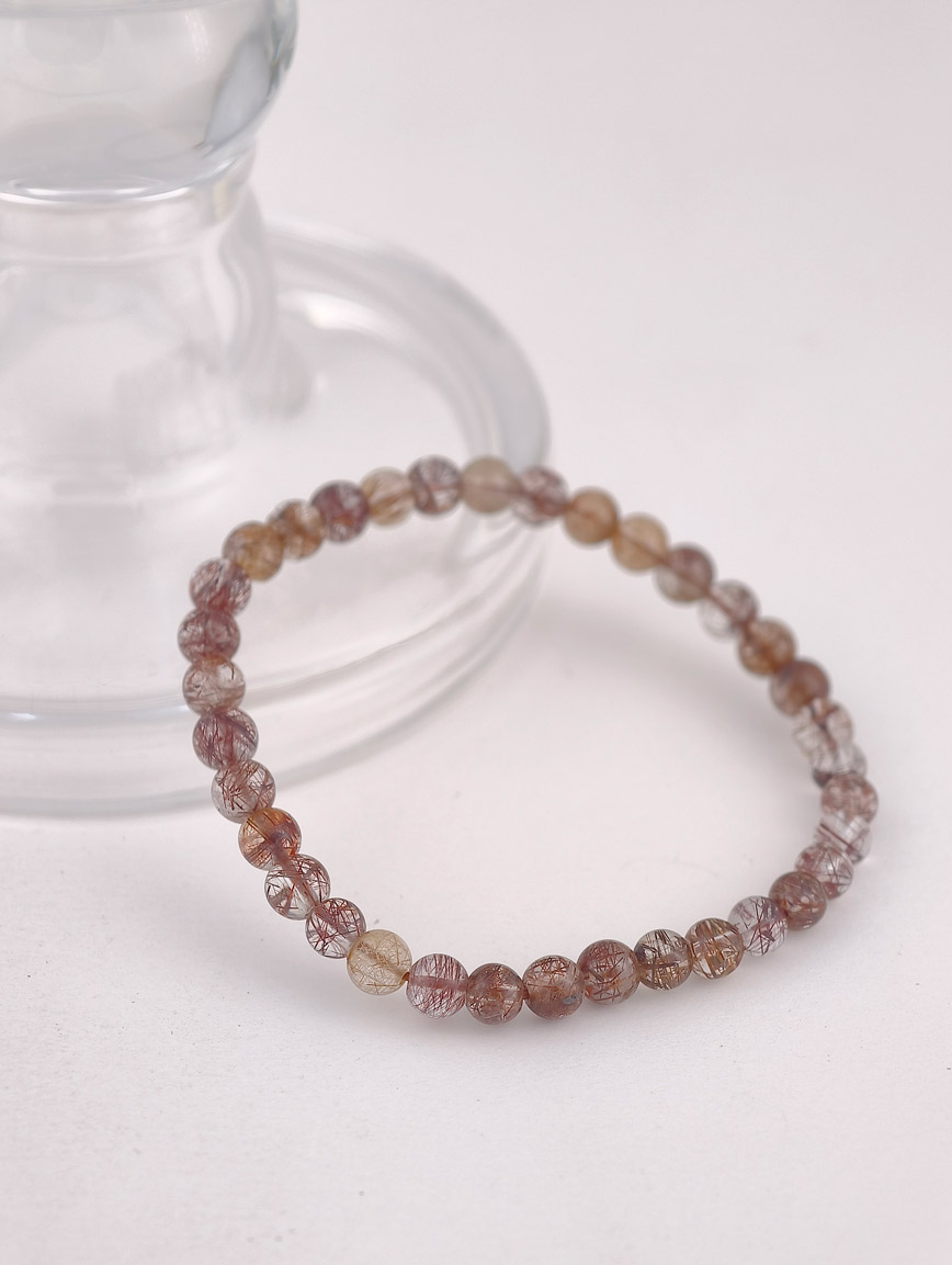 Natural Copper Rutilated Quartz Bracelet