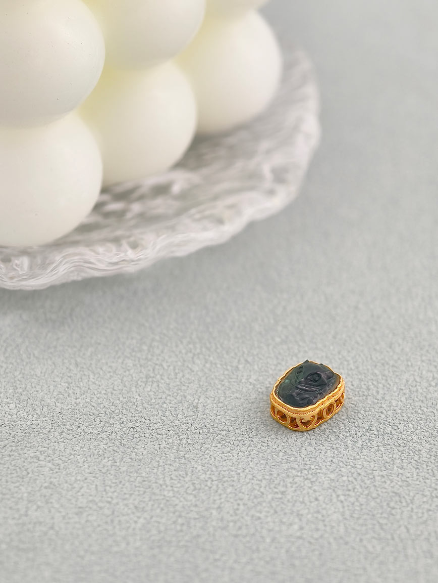 Natural Tourmaline Nine-Tailed Fox Spacer Bead DIY Accessory