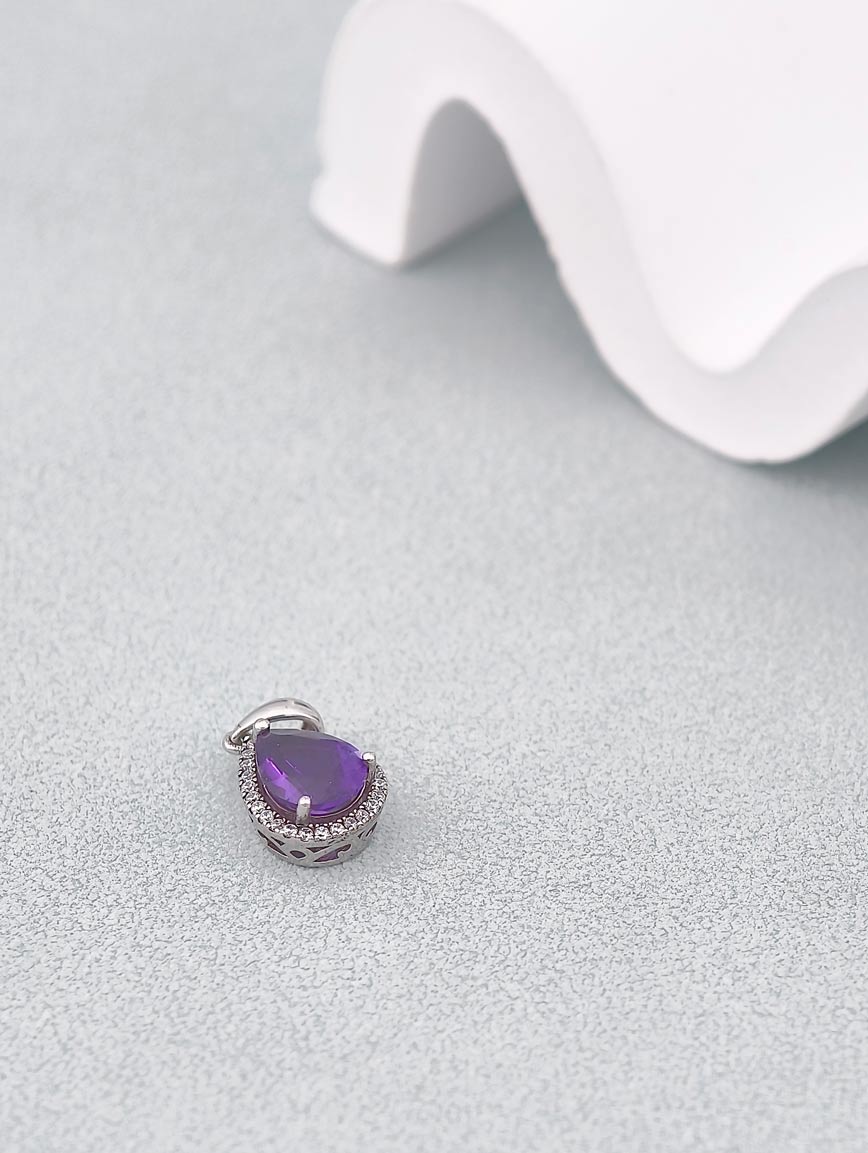 Natural Water Drop Amethyst Pendant