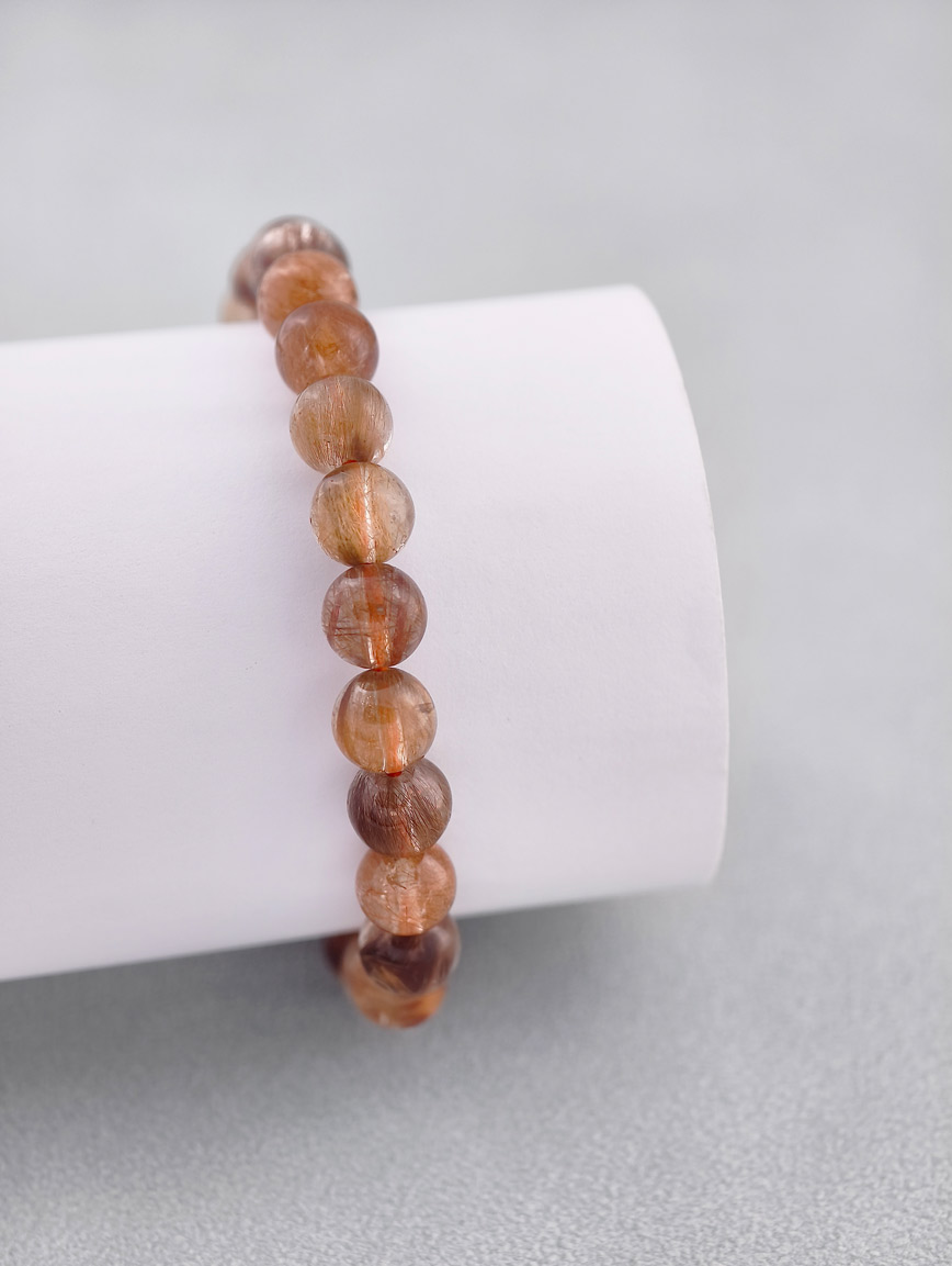 Natural Copper Rutilated Quartz Classic Style Bracelet