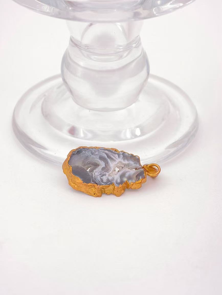 Natural Agate Simple Style Pendant