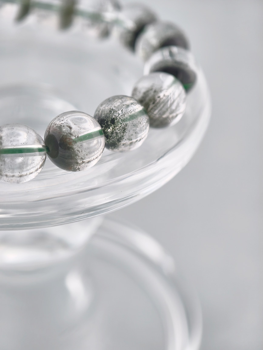 Brazilian Natural Green Phantom Treasure Basin Bracelet