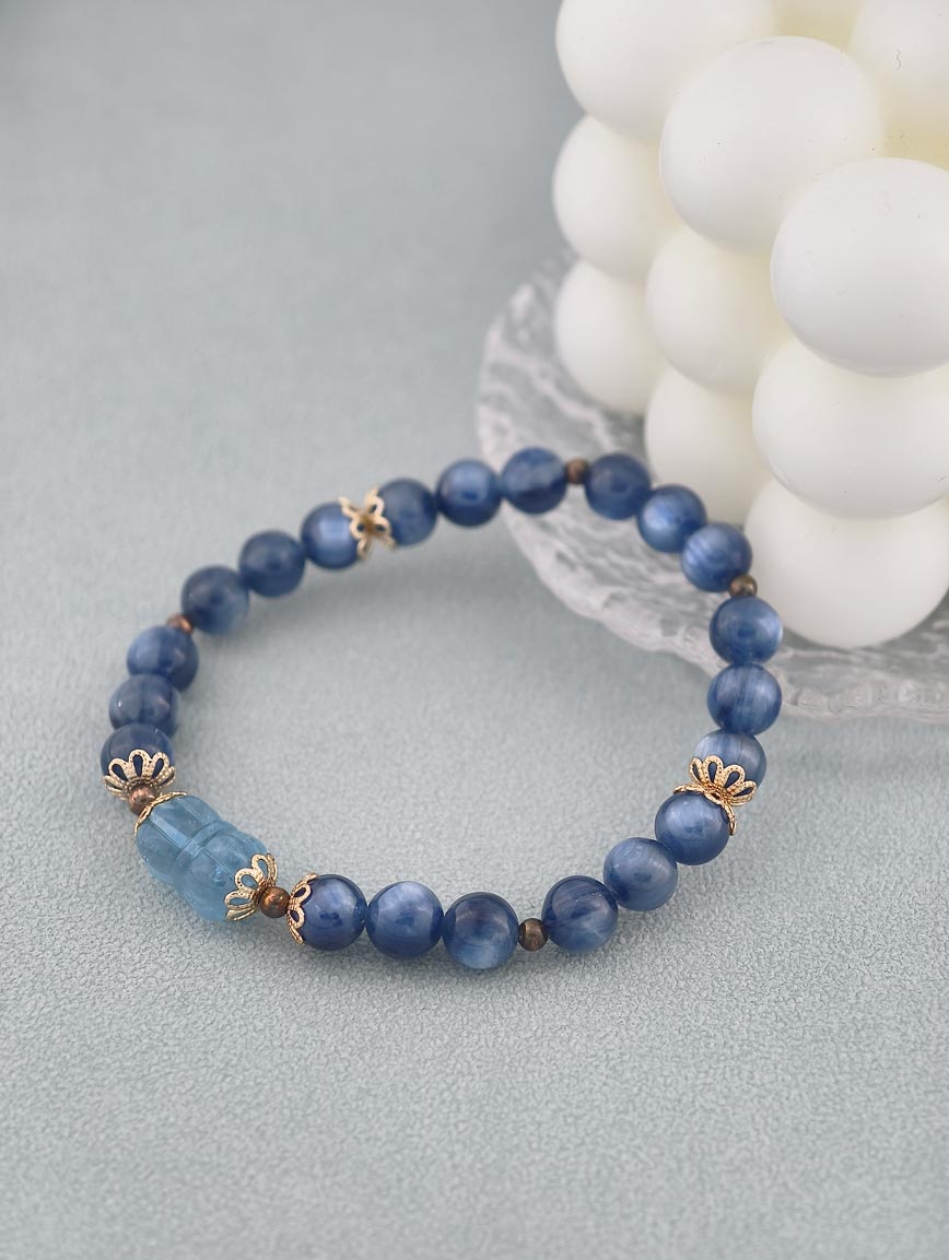 Natural Kyanite and Aquamarine Bracelet