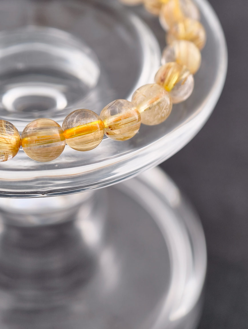 Natural Brazilian Rutilated Quartz Bracelet