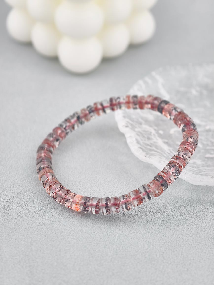 Natural Abacus Bead Super Seven Bracelet