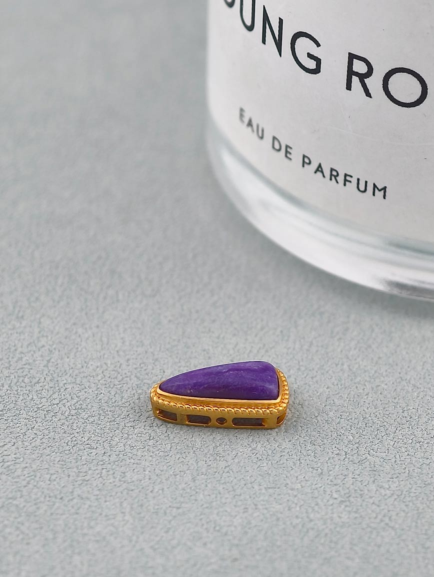 18K Gold Inlaid Natural Sugilite DIY Accessory