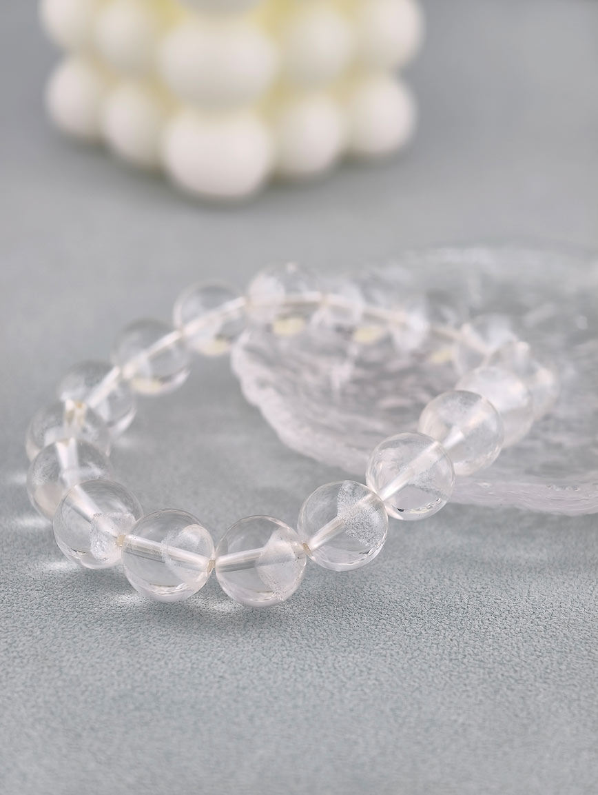 Natural White Phantom Pyramid Bracelet