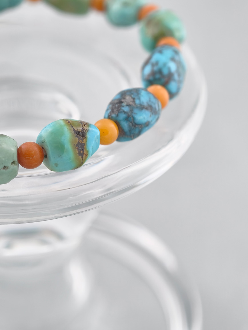 Natural Turquoise and Beeswax Bracelet