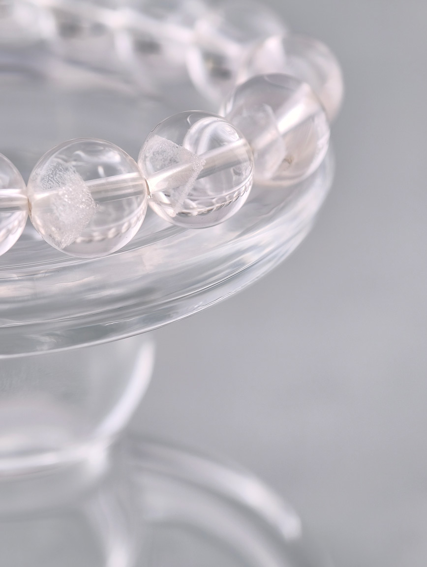 Natural White Phantom Pyramid Bracelet