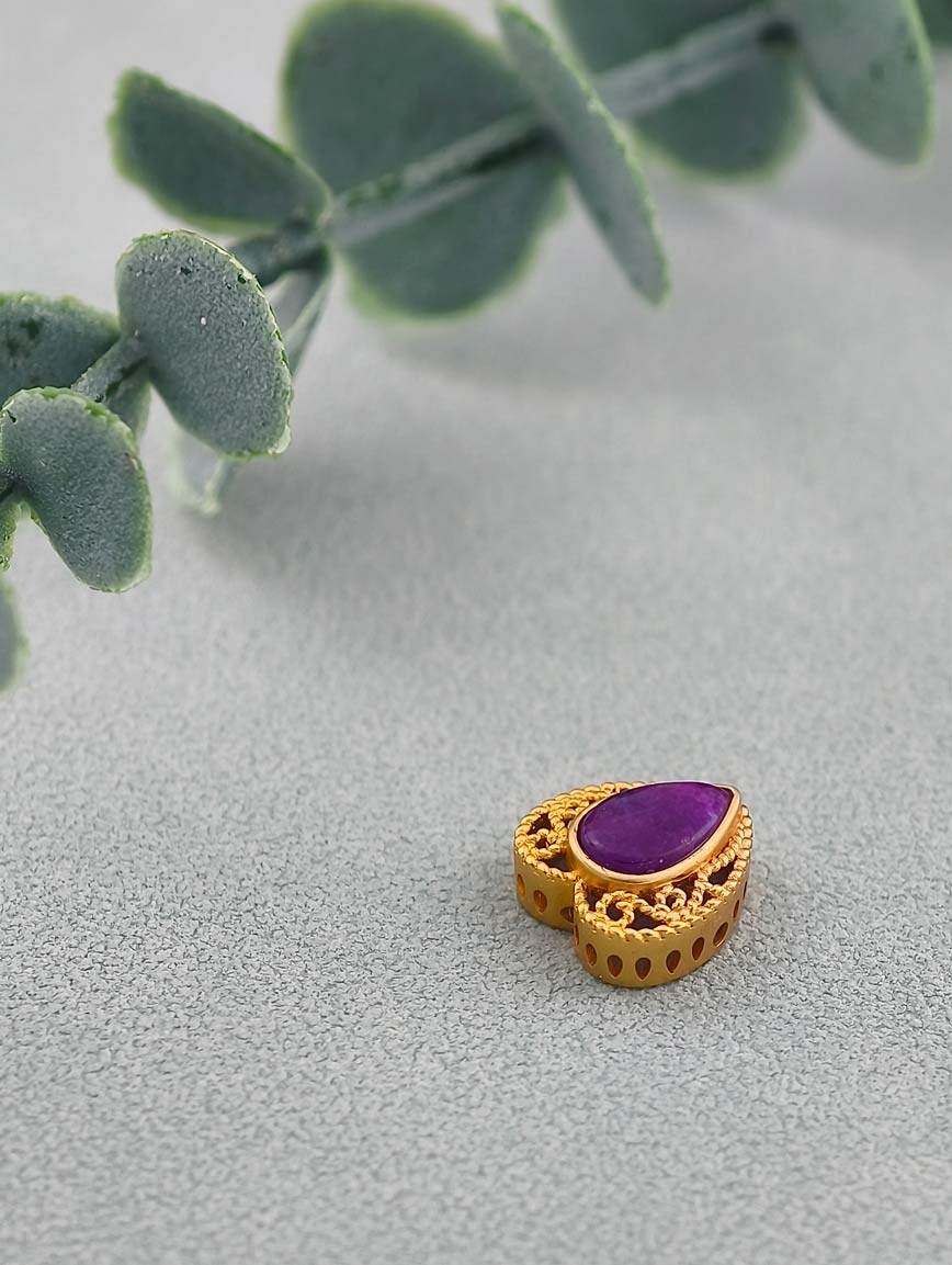 Heart Shaped 18K Gold Sugilite DIY Accessory