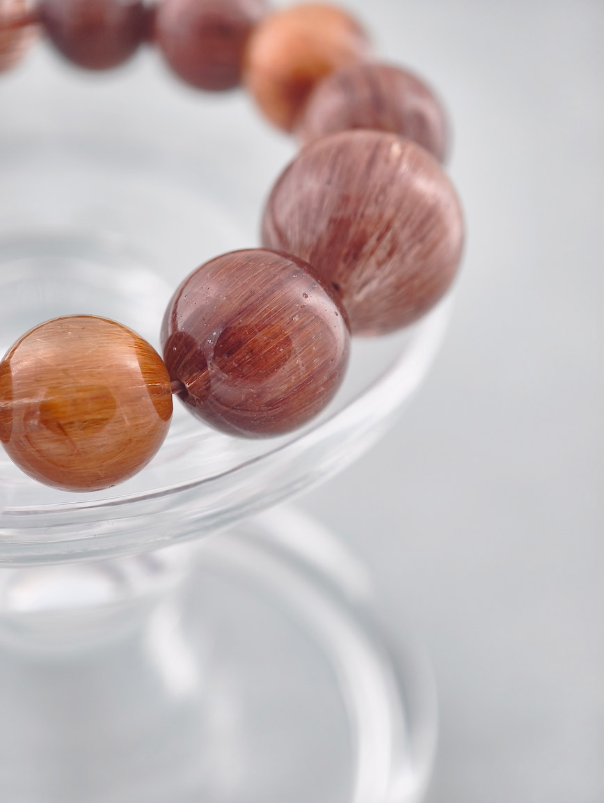 Collectible Gradient Copper Rutilated Quartz Bracelet