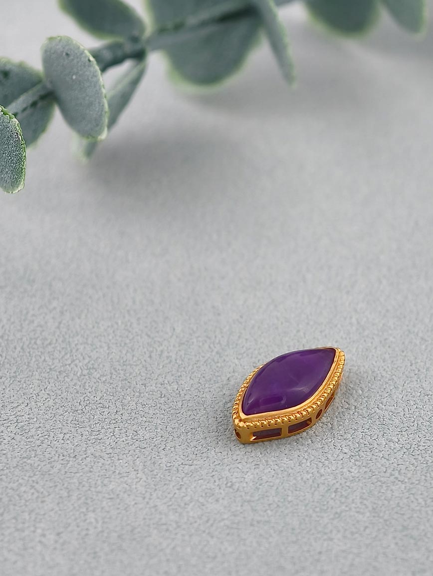 18K Gold Inlaid Natural Sugilite Unique Style DIY Accessory