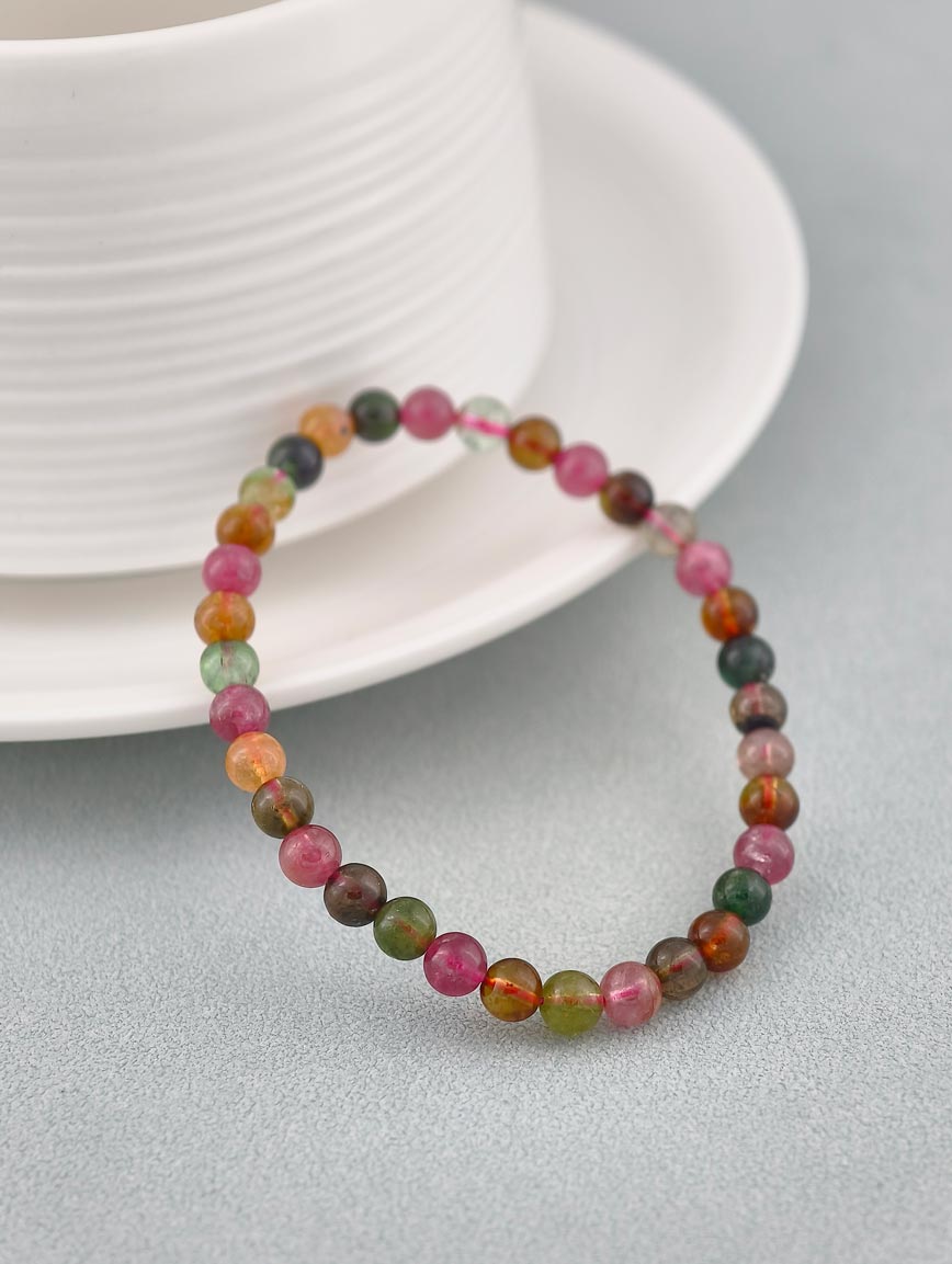 Natural Brazilian Rainbow Tourmaline Bracelet