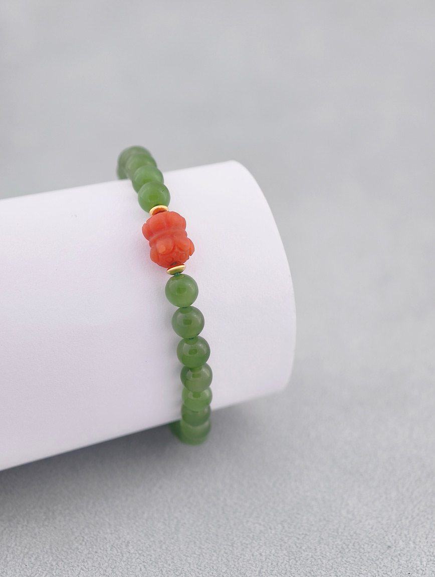 Natural Jasper and South Red Agate Simple Style Bracelet