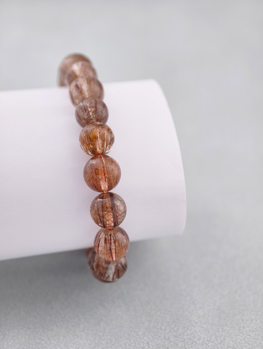 Natural Brazilian Copper Rutilated Quartz Energy Bracelet